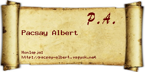 Pacsay Albert névjegykártya